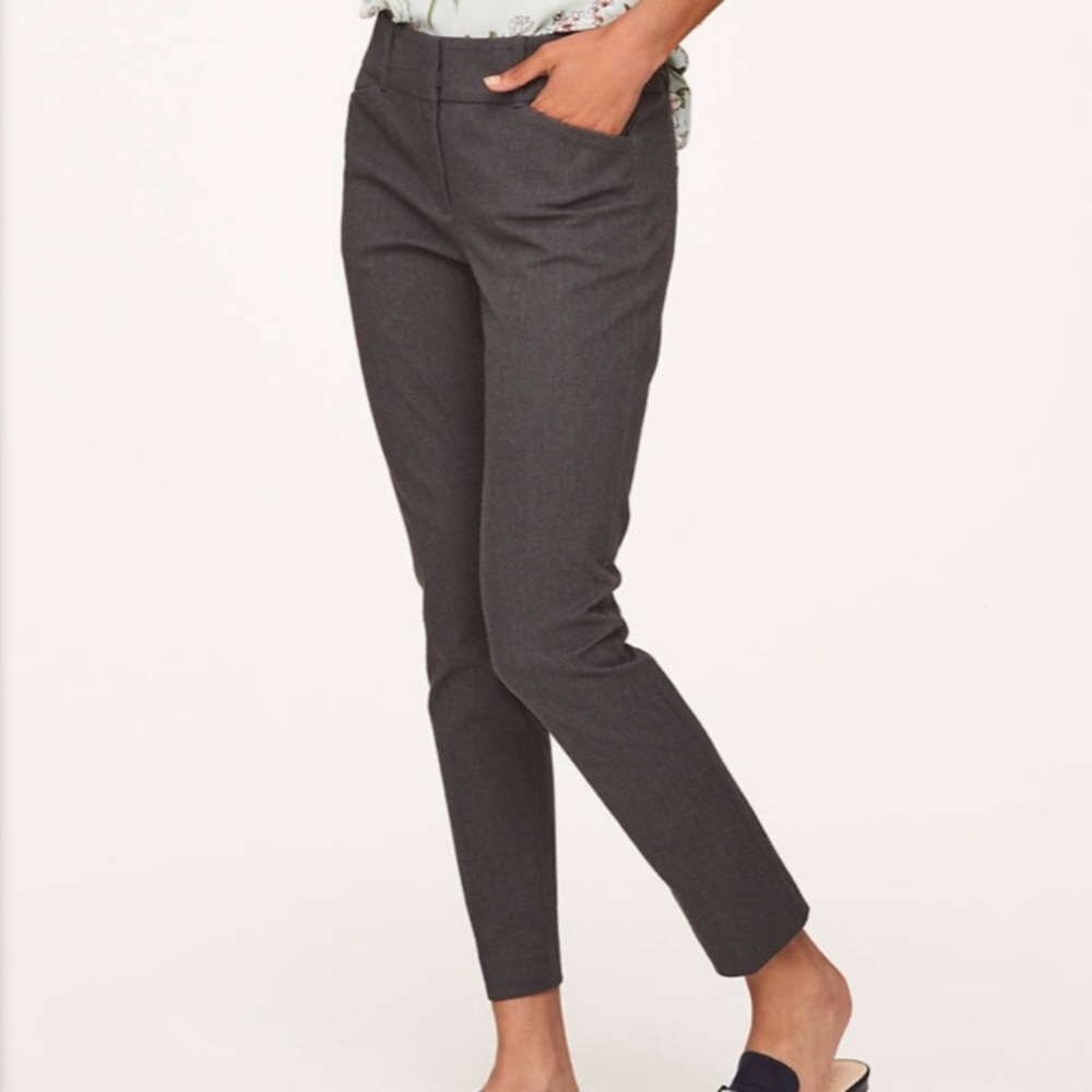 Loft Skinny Ankle Gray Pants Trouser sz 4 NWT
